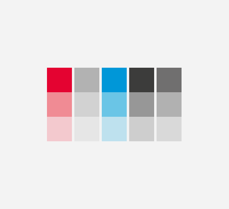Codes couleurs de la nouvelle identité visuelle du commissariat aux assurances de Luxembourg
