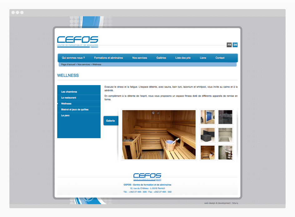 Site web CEFOS - page interne 