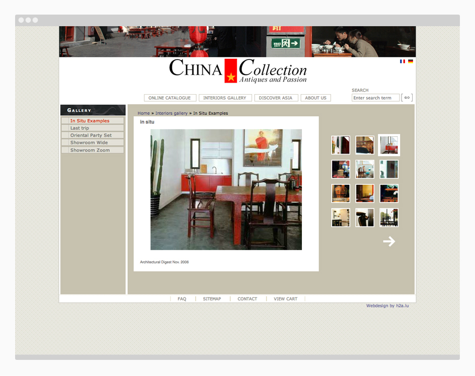 site internet china collection - galerie