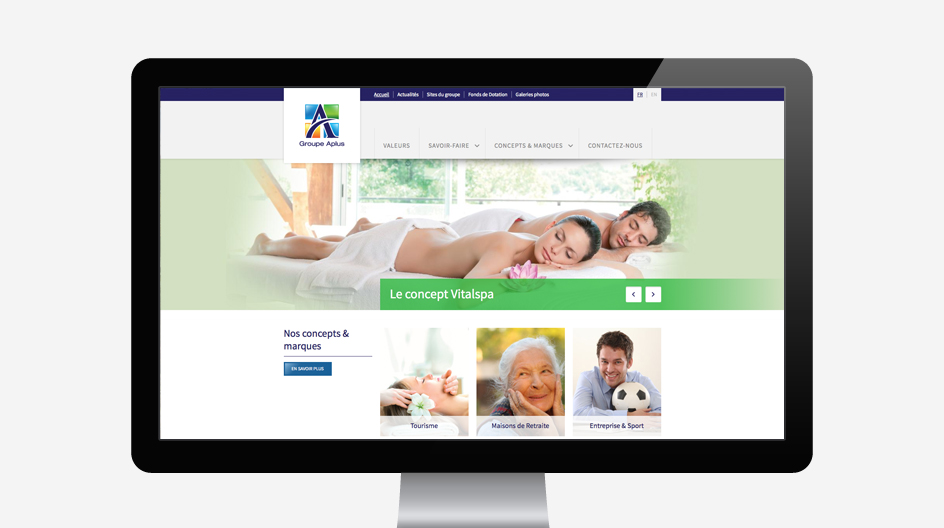 Page d'accueil du site Internet - Groupe APLUS