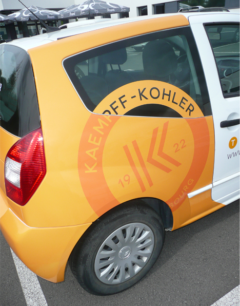 lettrage véhicule Kaempff-Kohler - détail