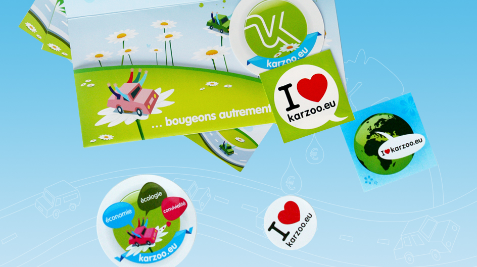 Flyers et stickers Karzoo covoiturage