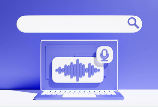 Illustration de la commande vocale sur les moteurs de recherche.