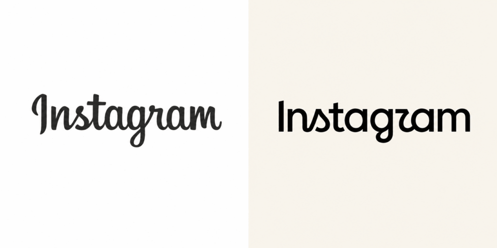 Changement wordmark instagram - avant/après