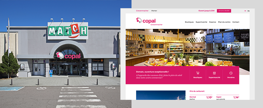 Site internet des galeries commerciales COPAL