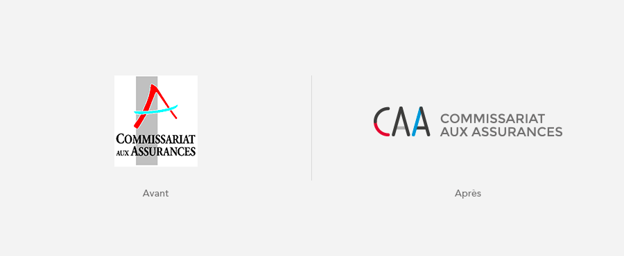 Comparaison de l'ancien logo du CAA avec le nouveau