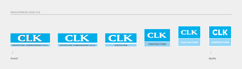 Etapes du redesign du logo CLK