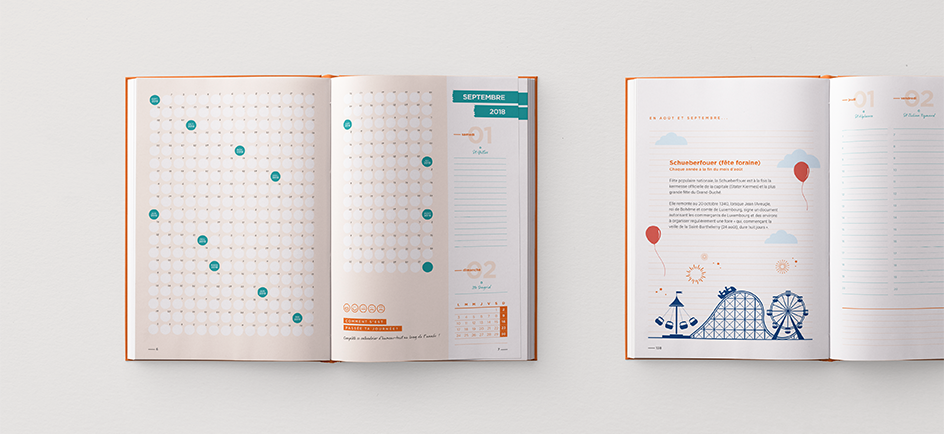 Design de l'Agenda / Brochure « Petit pays, grands nombres »
