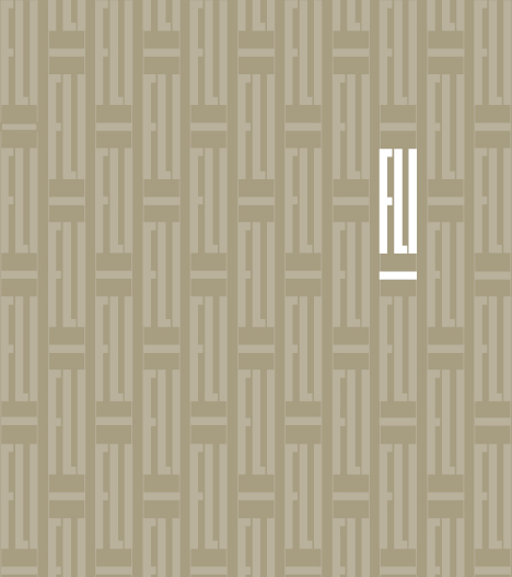 Logo FLI décliné sous forme d'un motif (univers codifié des produits de luxe)