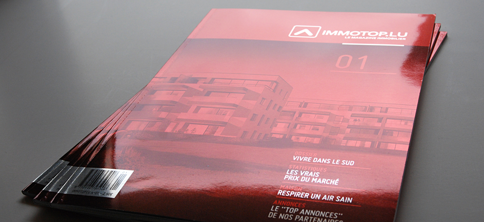 Magazine immotop - couverture métallisée rouge