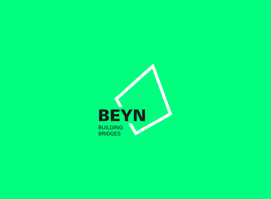 Logo de Beyn sur un aplat vert dynamique et électrique