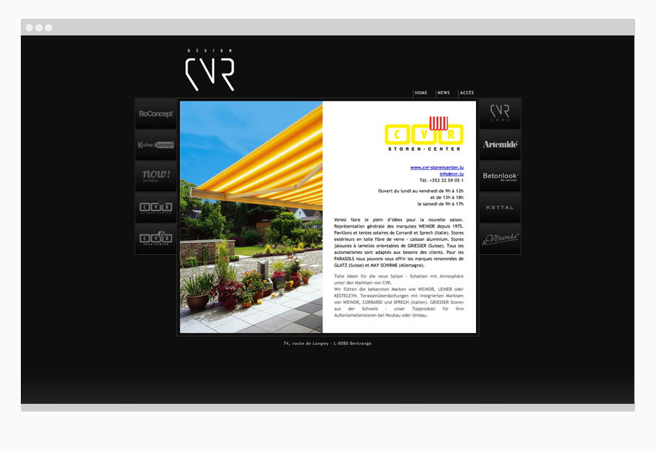 Site internet CVR - Page store