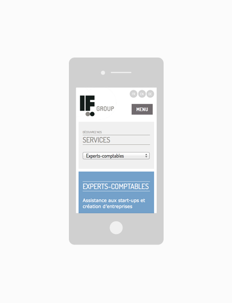Site internet IF Group - responsive webdesign - affichage smartphone