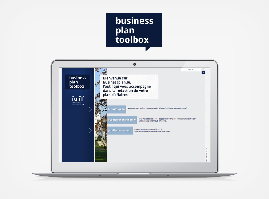 Site internet Business Plan Toolbox, powered by IUIL