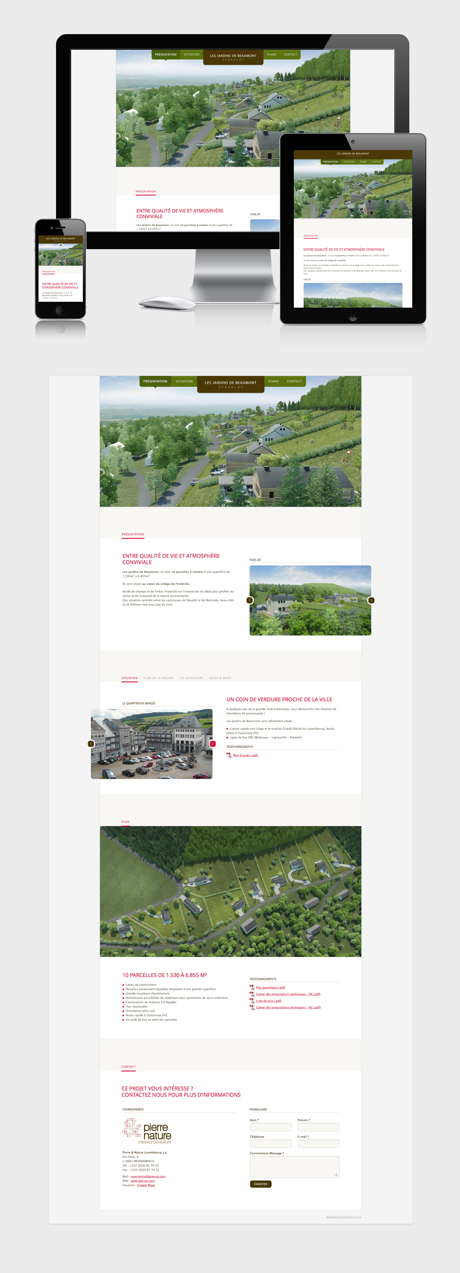 Site internet en responsive design pour Les Jardins de Beaumont - Pierre & Nature - Créé par h2a