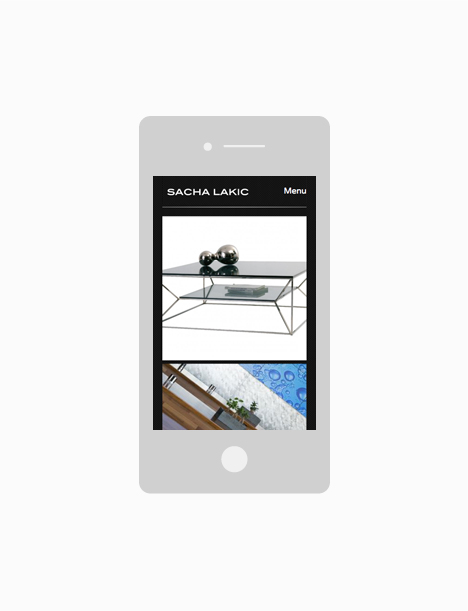 Page projets - affichage sur smartphone - site web Sacha Lakic (responsive design)