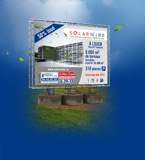 Panneau de chantier - projet immobilier Solarwind
