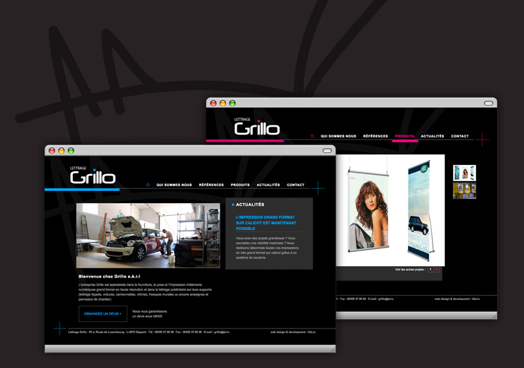 Site web société de lettrage Grillo