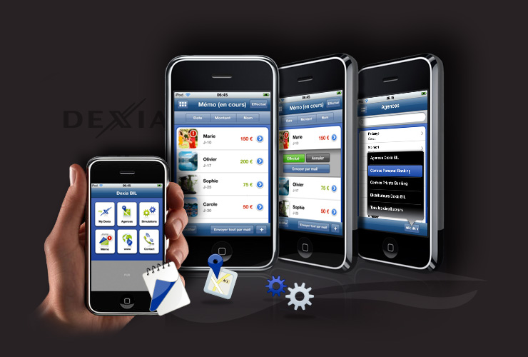 Application mobile de la banque Dexia