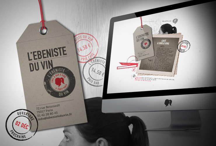 Identité visuelle, support de communication et site internet de l'ébéniste du vin