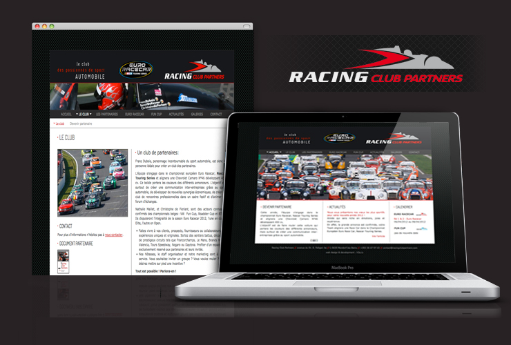 Site Internet Racing Club Partners, réalisé avec le CMS Drupal