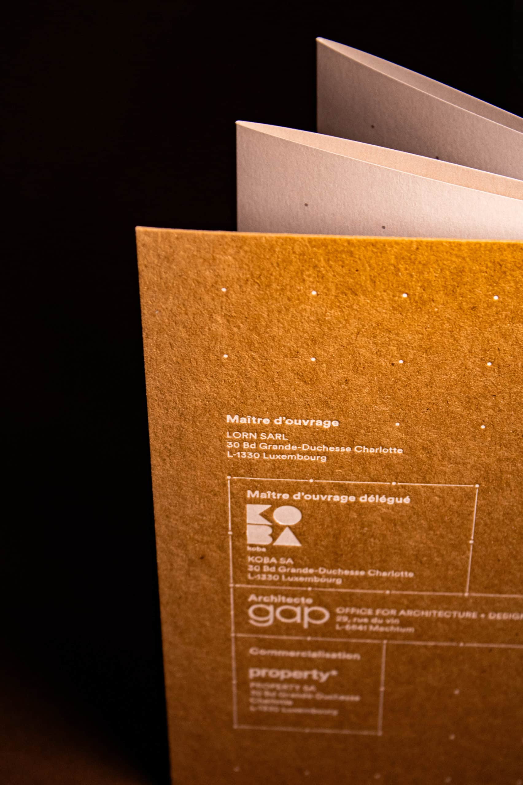 Page de mentions du projet Lorn : maître d'ouvrage, architecte gap, commercialisation property*