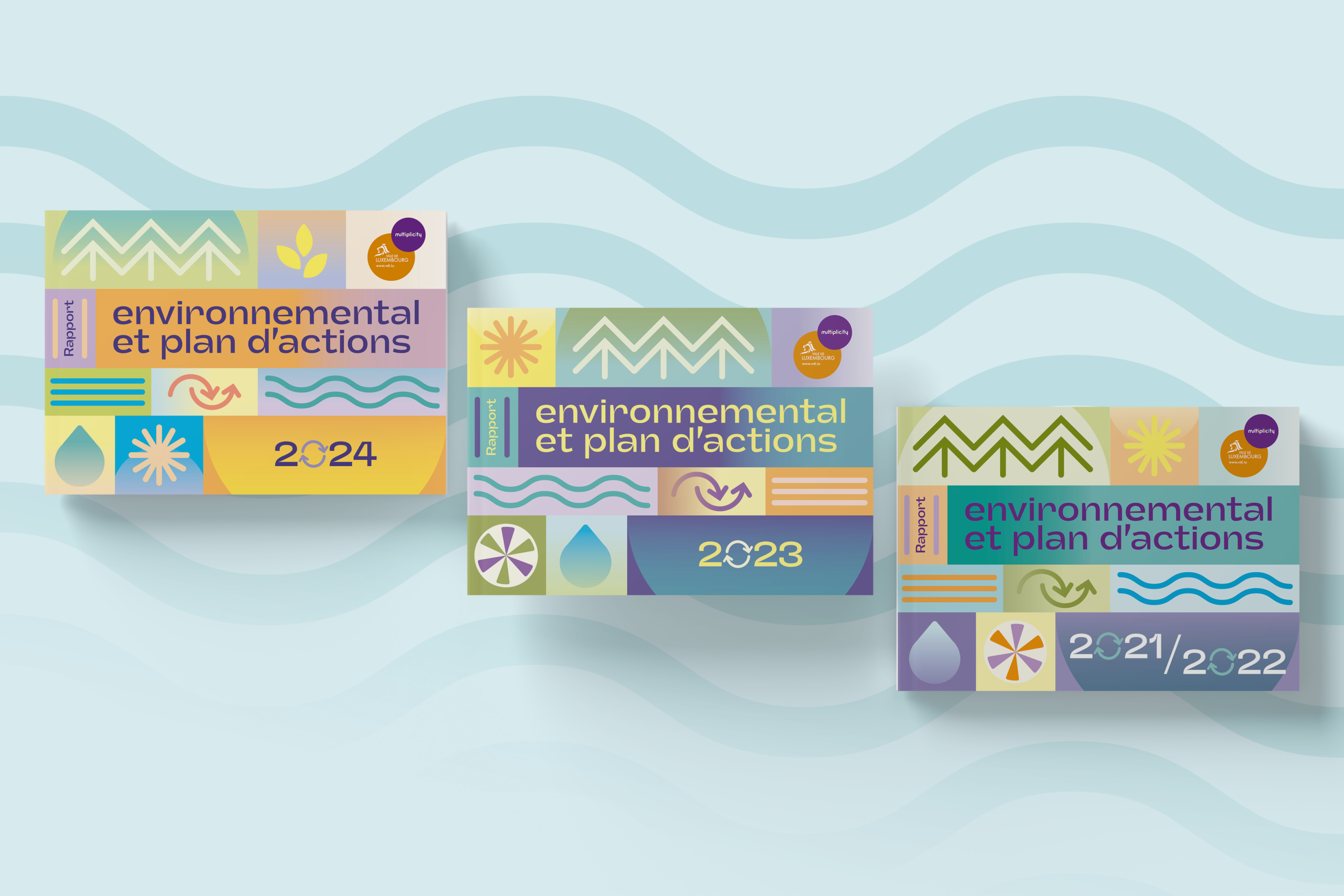 3 covers du rapport environnemental : 2021/2022 - 2023- 2024