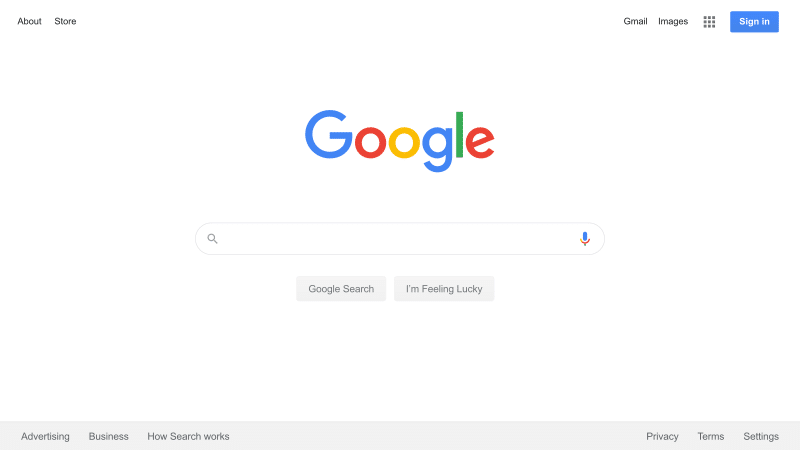 fenêtre vierge de recherche Google
