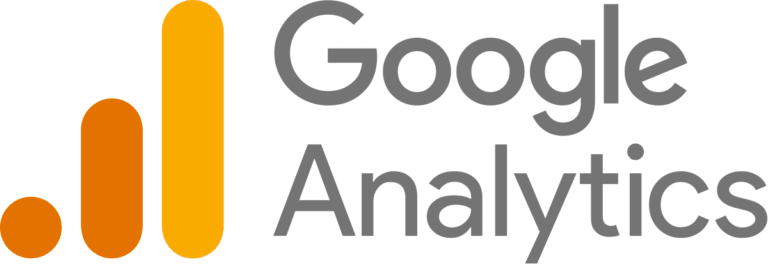 Logo de Google Analytics avec trois barres de couleur orange et le texte Google Analytics à droite