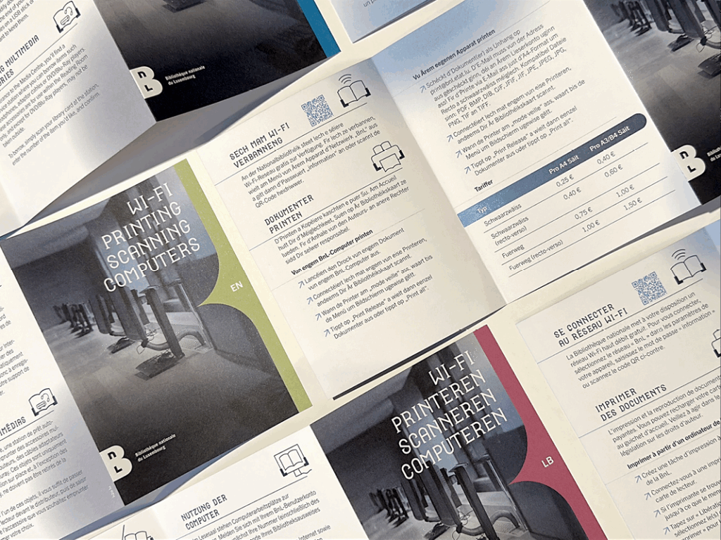 Bibliothèque nationale du Luxembourg, brochures visiteurs - Photo