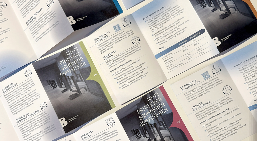 Bibliothèque nationale du Luxembourg, brochures visiteurs - Photo